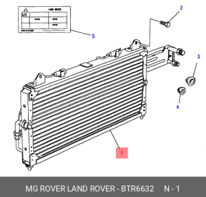 Конденсатор, кондиционер BTR6632 MG ROVER LAND ROVER