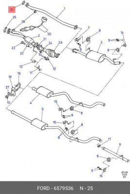 Уплотнительное кольцо, выпускной тр 6 579 536 FORD