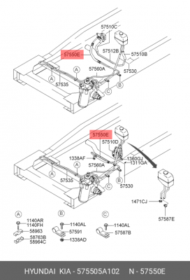 Трубка ГУР 575505A102 HYUNDAI KIA