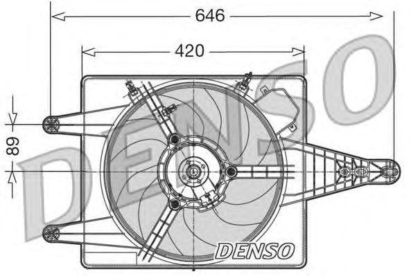 Вентилятор, охлаждение двигателя DER01010 DENSO