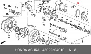 Комплект тормозных колодок, диско 43022S04010 HONDA