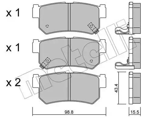 Комплект тормозных колодок, диско 2205190 METELLI