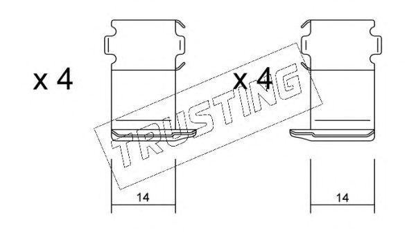 Комплектующие, колодки дискового тормоза KIT055 TRUSTING