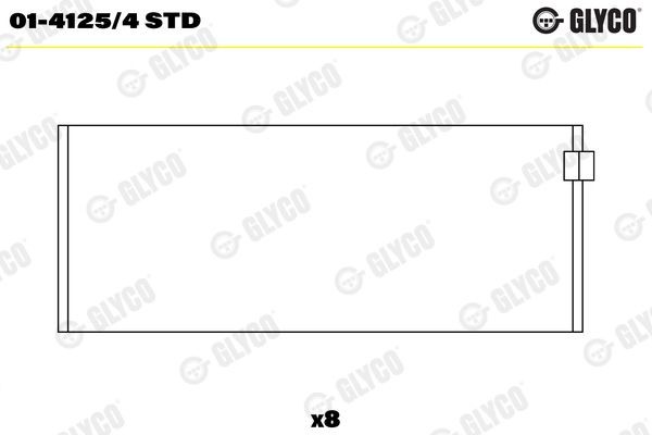 Шатунный подшипник 0141254STD GLYCO