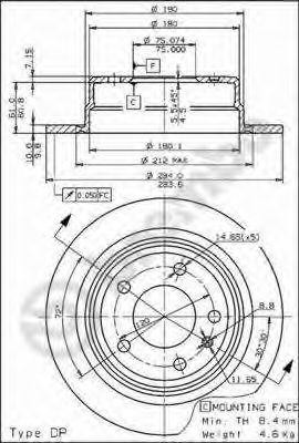 Тормозной диск 08567510 BREMBO