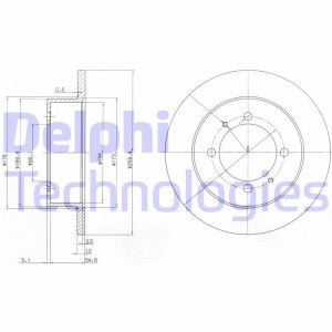 Тормозной диск BG3609 DELPHI