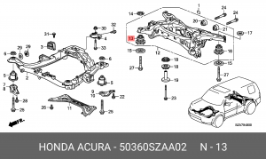 Сайлентблок подрамника 50360SZAA02 HONDA