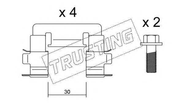 Комплектующие, колодки дискового тормоза KIT047 TRUSTING