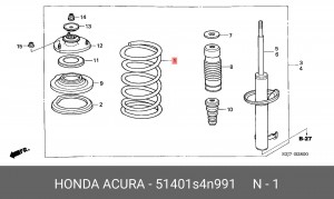 Пружина подвески 51401-S4N-991 HONDA