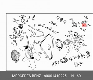 Заслонка дополнительной подачи воздуха A 000 141 02 25 MERCEDES BENZ