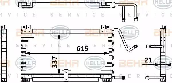 Конденсатор, кондиционер 8FC351317681 HELLA