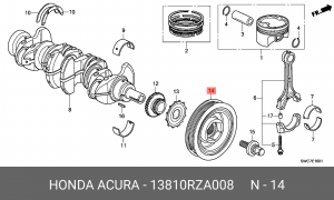 Шкив коленвала 13810RZA008 HONDA