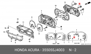 Лампа с патроном (комплект) 35505SJ4003 HONDA