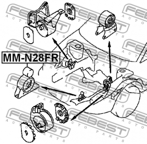 Подушка двигателя MM-N28FR FEBEST