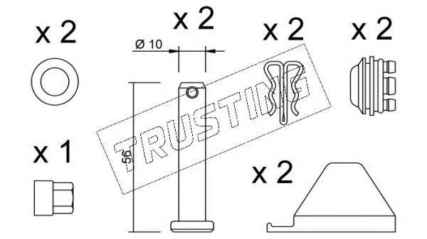 Комплектующие, колодки дискового тормоза KIT015 TRUSTING