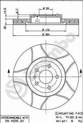 Тормозной диск 09.4939.76 BREMBO