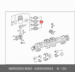 Кольца поршневые A3550300024 MERCEDES BENZ