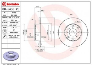 Тормозной диск 08.5456.20 BREMBO