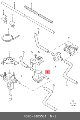 Регулятор давления подачи топлива 6 105 504 FORD