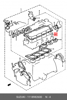 Прокладка, крышка головки цилиндра 11189-82600 SUZUKI