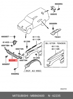 Облицовка передка MB860600 MITSUBISHI