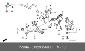 Тяга / стойка, стабилизатор 51320-S5A-003 HONDA