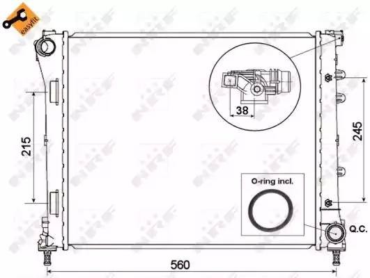 Радиатор, охлаждение двигател 53525 NRF