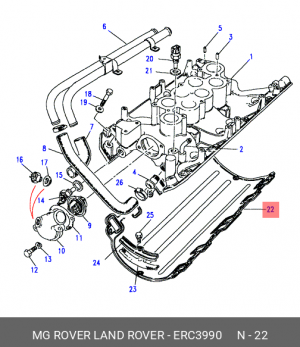 Прокладка, впускной коллектор ERC3990 LAND ROVER
