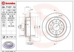 Тормозной диск 08.7107.10 BREMBO