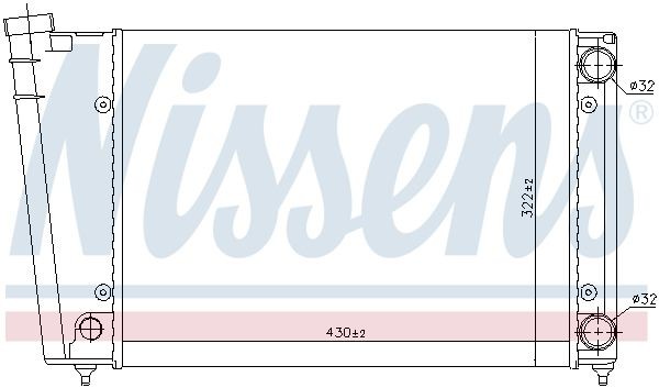Радиатор, охлаждение двигател 65090 NISSENS