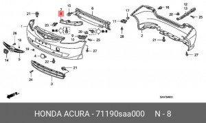 Кронштейн крепления бампера 71190SAA000 HONDA