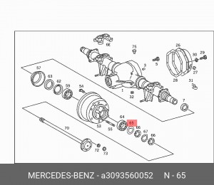 Подшипник ступицы колеса (комплект) A 309 356 00 52 MERCEDES BENZ