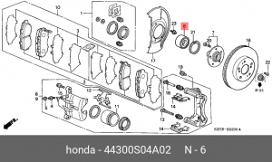 Комплект подшипника ступицы колеса 44300-S04-A02 HONDA