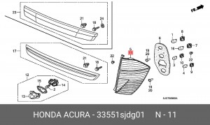 Задний фонарь 33551SJDG01 HONDA