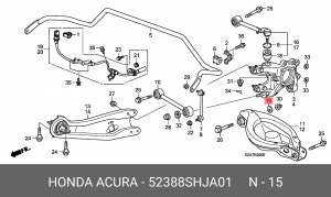 Болт регулировочный схода - развала 52388SHJA01 HONDA