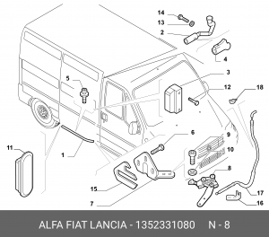 Ролик сдвижной двери 1352331080 ALFA FIAT LANCIA