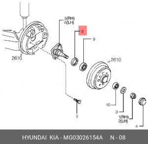 Подшипник ступицы колеса MG03026154A MOBIS