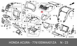 Дефлектор обдува салона 77610SWAA01ZA HONDA
