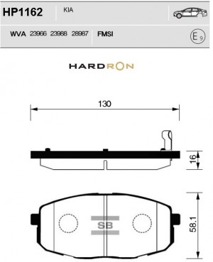 Колодки тормозные дисковые HP1162 SANGSIN