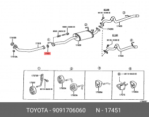 Уплотнительное кольцо, выпускной тр 90917-06060 DAIHATSU