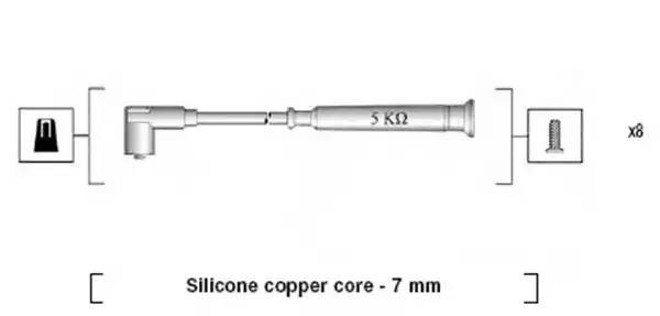 Ккомплект проводов зажигания 941045340520 MAGNETI MARELLI