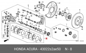Комплект тормозных колодок, диско 43022-S2A-E50 HONDA