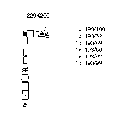 Ккомплект проводов зажигания 229K200 BREMI