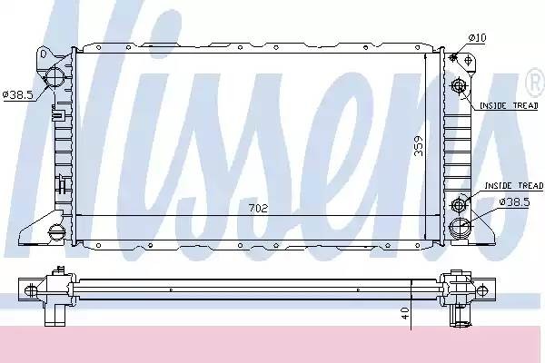 Радиатор, охлаждение двигател 62058A NISSENS