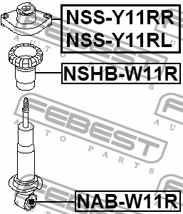 Пыльник амортизатора подвески NSHB-W11R FEBEST