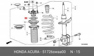 Подшипник опоры амортизатора подвески 51726-SWA-A00 HONDA