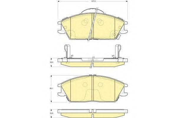 Комплект тормозных колодок, диско 6133319 GIRLING