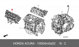 Головка блока цилиндров в сборе 10004RN0A02 HONDA