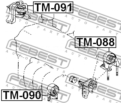 Подушка двигателя TM-091 FEBEST