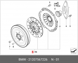 Комплект сцепления 21 20 7 567 226 BMW